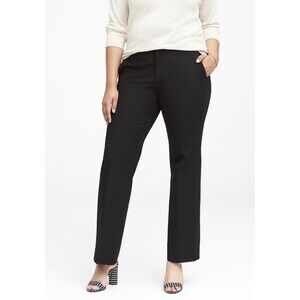 Banana Republic Dress Pants Women 14 Black Logan Curvy Fit Mid Rise Trousers